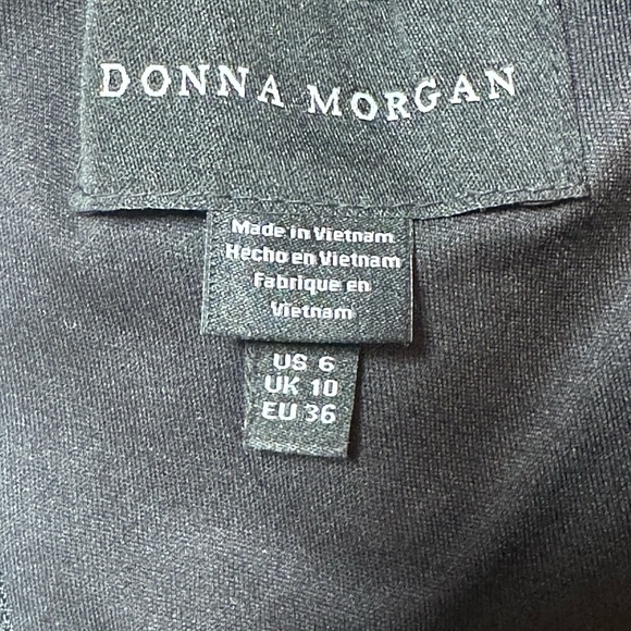 Donna Morgan Black Long Sleeve Crepe Scalloped Mini Dress, New, Size 6 - Picture 5 of 12